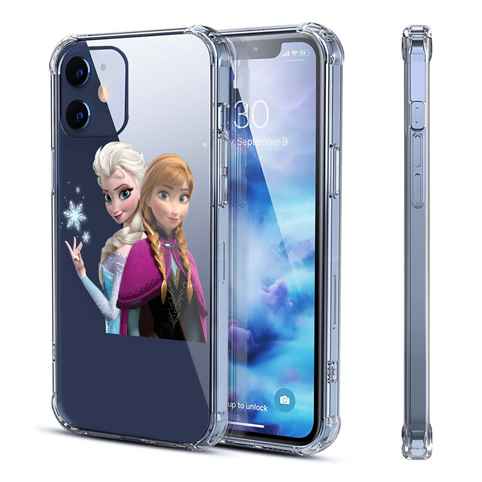 （画像用） アナと雪の女王 アンナ エルサ Frozen Anna Elsa 【iPhone 12シリーズ対応】透明スマホケース（クリアソフトケース）